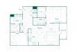 Floor plan for 2 beds, 2 baths, 1131 sqft