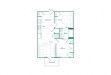 Floor plan for 2 beds, 1 bath, 690 sqft