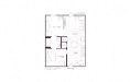 Floor plan for 1 bed, 1 bath, 685 sqft