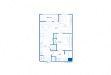 Floor plan for 1 bed, 1 bath, 700 sqft