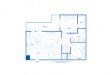 Floor plan for 2 beds, 1 bath, 916 sqft