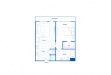 Floor plan for 1 bed, 1 bath, 535 sqft