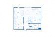 Floor plan for 1 bed, 1 bath, 710 sqft