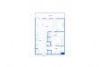 Floor plan for 1 bed, 1 bath, 650 sqft
