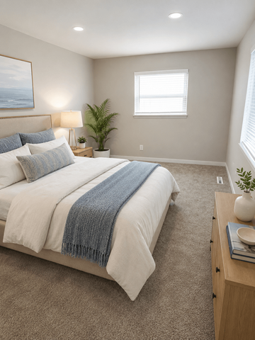 Columbus apartment for rent - A bedroom with a large bed and a window.
