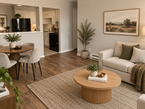 Dekalb apartment for rent - Open concept living and dining area at The Terraces at Dekalb Apartments, Dekalb