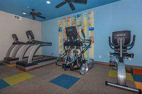 Las Vegas apartment for rent - a gym with weights and cardio equipment in a home gym