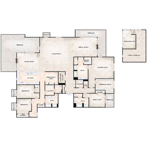 Floor plan for 4 beds, 3.5 baths, 4164 sqft