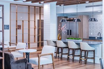 Demonstration kitchen in social lounge