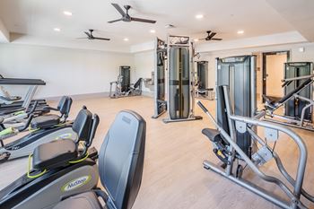 Fitness room with curated fitness classes