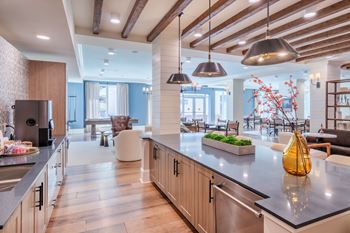 Demonstration kitchen in social lounge