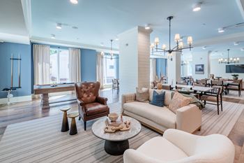 Clubroom with billiards and coffee bar