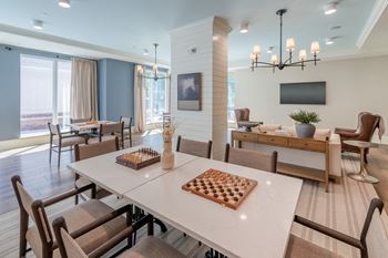 Clubroom with billiards and coffee bar