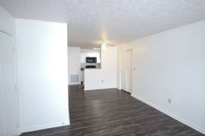 Batesville apartment for rent - A room with white walls and a wooden floor.