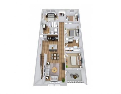 Floor plan for 4 beds, 2 baths, 1492 sqft