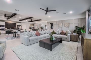 San Marcos apartment for rent - A modern living room with a grey sofa set and a black coffee table.
