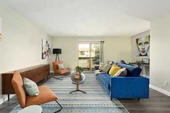 Decorated living room with natural light