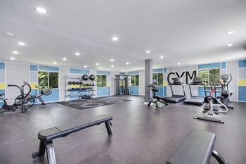 Fitness center with modern equipment