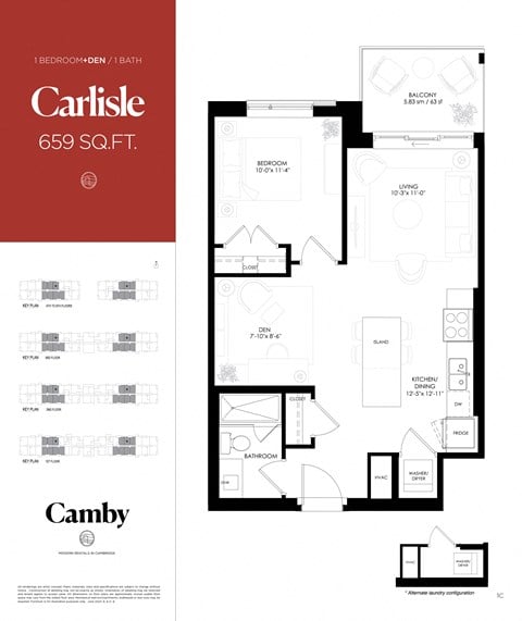 Floor plan for 1 bed, 1 bath, 673 sqft