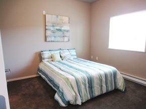 Mitchell apartment for rent - a bedroom with a bed and a window
