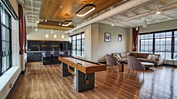 Minneapolis apartment for rent - a living room with a pool table and couches