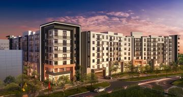 Fort Lauderdale apartment for rent - A modern apartment complex with a mix of brick and panel buildings.