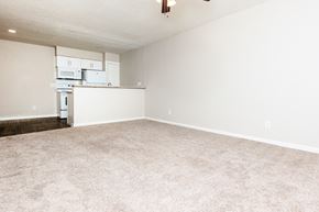 Garland apartment for rent - Carpeted Living Area at Lovato, Garland, TX, 75040