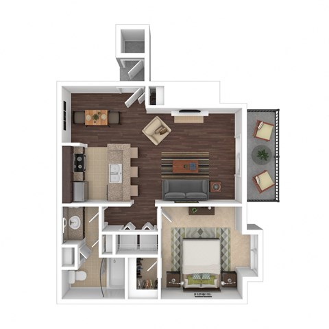 Floor plan for 1 bed, 1 bath, 850 sqft
