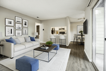 Benbrook apartment for rent - a living room with a couch and a coffee table