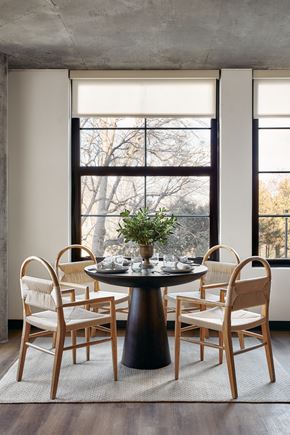 Nashville apartment for rent - a dining room with a table and chairs and a window