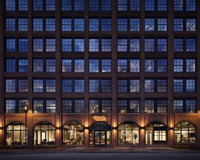 Nashville apartment for rent - a view of the facade of a building at night