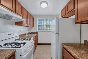 Washington apartment for rent - Apartment kitchen with wood cabinetry