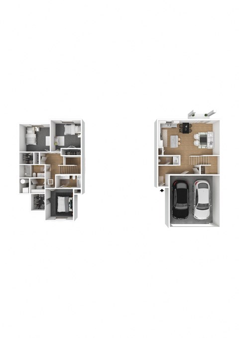Floor plan for 3 beds, 2.5 baths, 1502 sqft