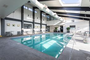 Clearfield apartment for rent - A large indoor swimming pool with a skylight above it.