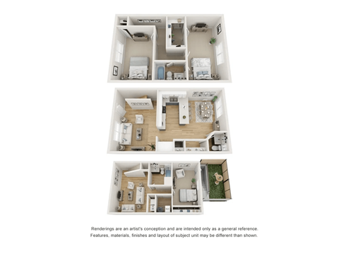 Floor plan for 3 beds, 2.5 baths, 1656 sqft