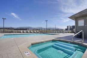 West Valley City apartment for rent - A pool with a no swimming sign on the edge.