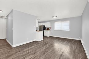 Roy apartment for rent - A spacious room with wooden flooring and white walls.