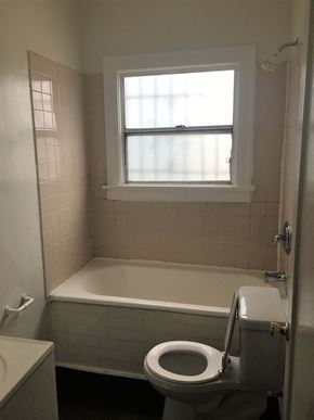 Los Angeles apartment for rent - a bathroom with a toilet and a bathtub