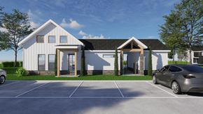 Spring Hill townhouse for rent - A modern house with a grey car parked in front.