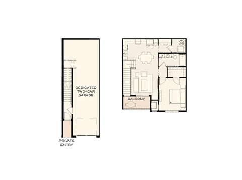 Floor plan for 1 bed, 1 bath, 755 sqft