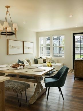 Bozeman apartment for rent - a dining room and living room with a table and chairs