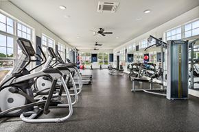 Oakwood apartment for rent - the gym at the monarch club has cardio equipment and weights
