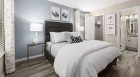 Cary apartment for rent - a bedroom with a large bed and a mirror