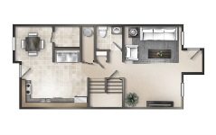 Floor plan for 3 beds, 1.5 baths, 1170 sqft