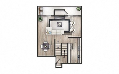 Floor plan for 2 beds, 2 baths, 1250 sqft
