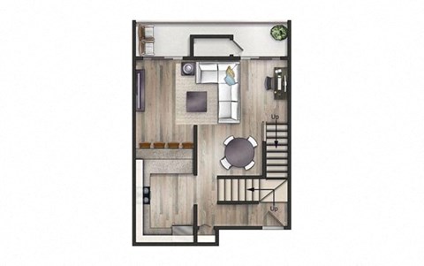 Floor plan for 3 beds, 2 baths, 1335 sqft