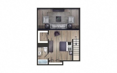 Floor plan for 1 bed, 1 bath, 800 sqft