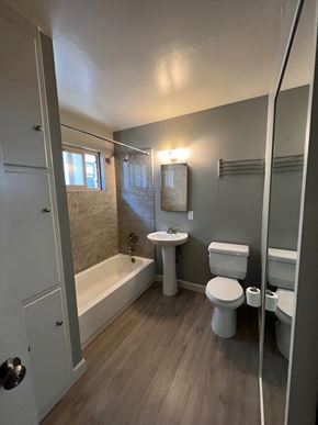 Sacramento apartment for rent - a bathroom with a sink toilet and a bath tub