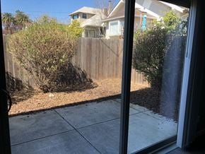 Sacramento apartment for rent - view of backyard from the sliding glass door