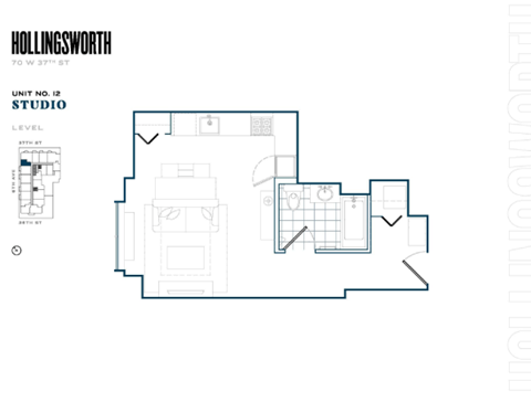 Floor plan for studio, 1 bath, 456 sqft